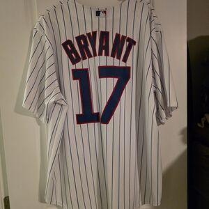 Majestic Blue and White Striped Jersey